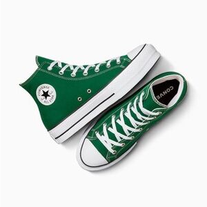 Converse Classic Green Chuck Taylor Sneakers High Top Platform